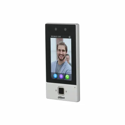Close-up of 4.3-inch glass capacitive touch display on Dahua ASI6214D-W