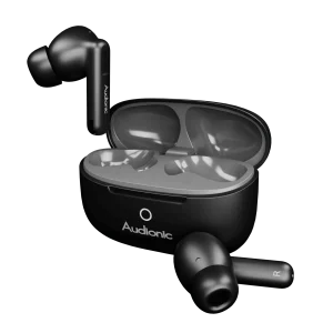 Audionic Airbud 690 ION retail box with USB-C cable, ear tips, and warranty card