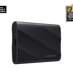 Detailed close-up of the USB Type-C port on the Samsung T9 2TB Portable SSD