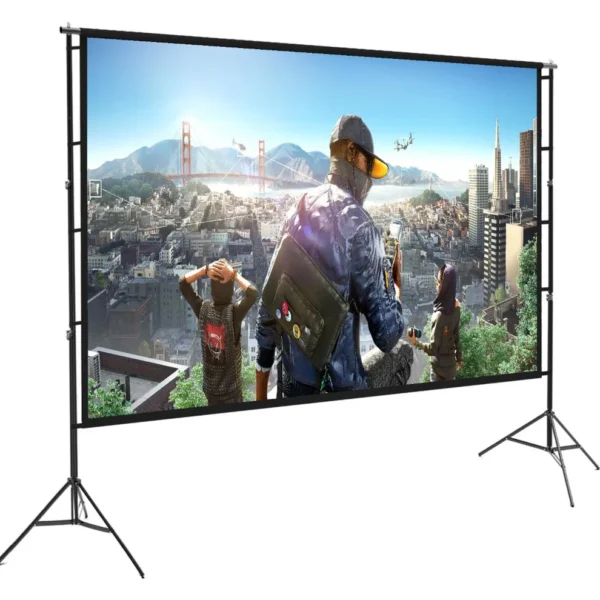 Speed-X 150-Inch Electric Motorized Projector Screen Front View Front view of Speed-X Projector Screen 150-inch electric motorized lowered completely