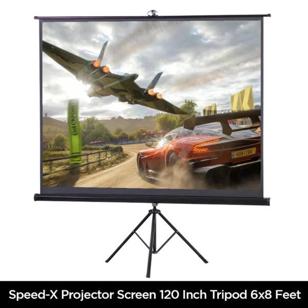 Matte White Fabric Surface with Anti-Light Backing Multi-layer matte white fabric texture of the Speed-X projector screen with black backing