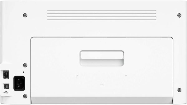 Rear connections for HP LaserJet 150nw including USB and Ethernet ports