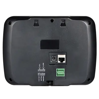 Side profile of ZKTeco MB460 showing slim design and wall mounting brackets