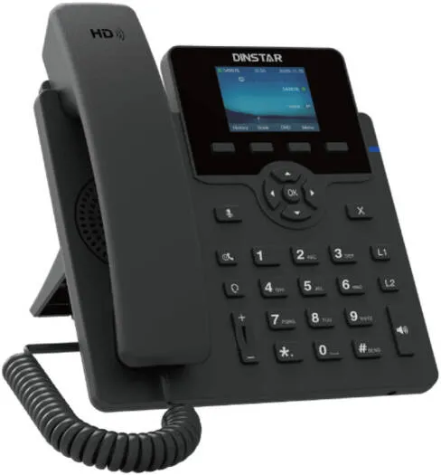 Close-up of 2.4 inch color TFT display screen on Dinstar C62UP IP Phone