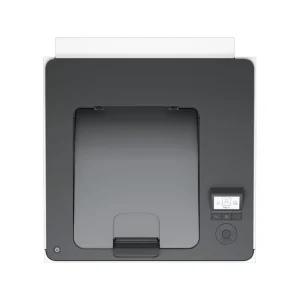 Rear ports of HP duplex color printer including Gigabit Ethernet and USB