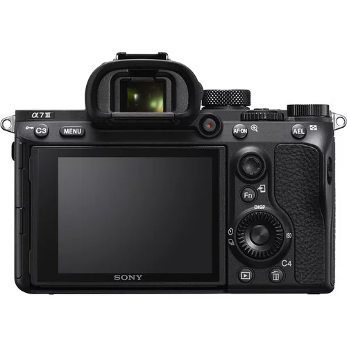 Side profile of input ports including USB-C and HDMI on the Sony a7 III.