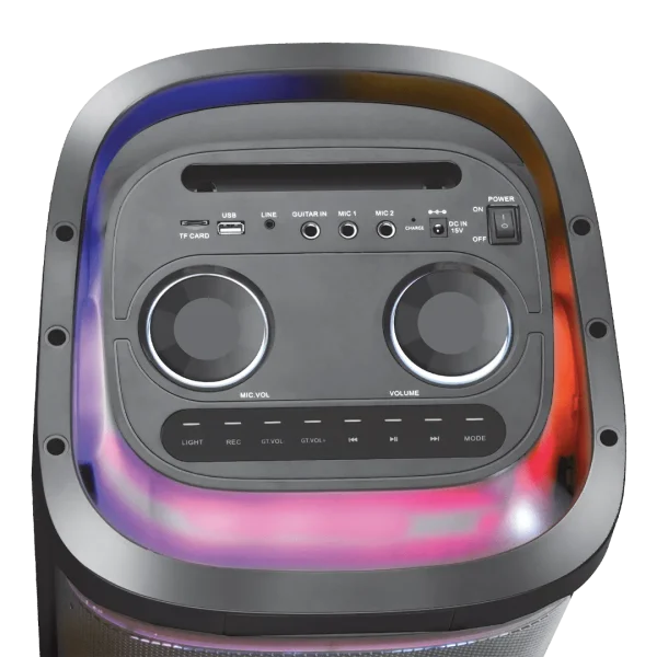 Wireless handheld microphone paired with Audionic Hummer H55 trolley speaker