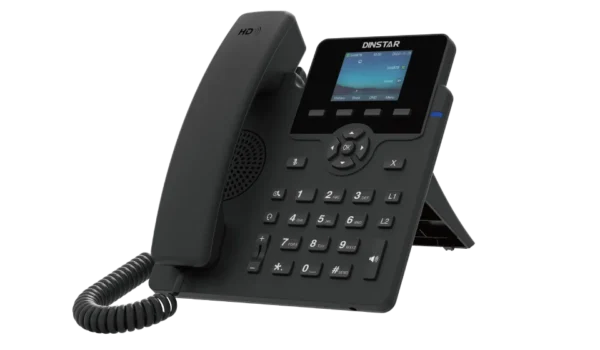 Dinstar C62UP color Screen IP Phone front perspective on desk