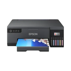 Epson EcoTank L8050 printing a photo print and PVC ID card