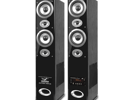 Audionic CLASSIC 7.7 Plus tower speaker with dual 8-inch drivers and HD wireless mic