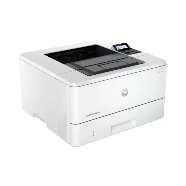 HP LaserJet Pro M4003DN front view showing paper output and controls