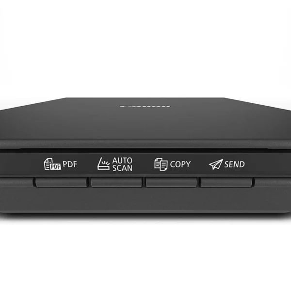 Close-up of four EZ operation buttons on Canon CanoScan LiDE 300 scanner