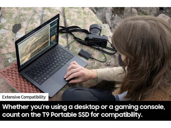 Samsung T9 2TB Portable SSD in black