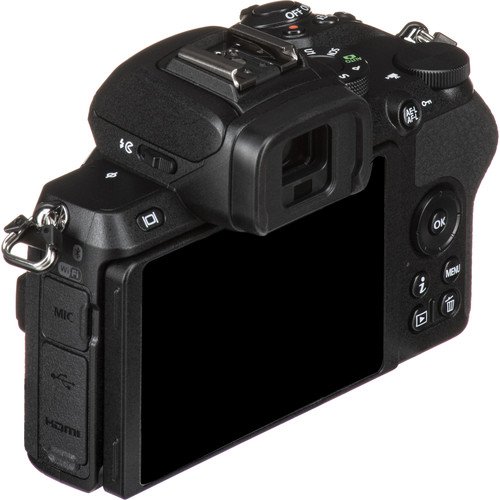 Rear side of the Nikon Z50 camera displaying the 3.2-inch tilting touchscreen LCD screen.