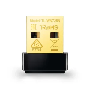 TP-Link TL-WN725N Wireless USB Adapter plugged into laptop USB port