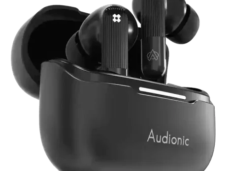 Audionic Trance Airbud 850 hybrid ANC wireless earbuds in charging case
