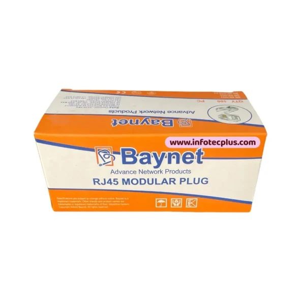 Baynet RJ45 CAT5 Module Plug Box containing 100 pieces of BAYNET CONNECTORS