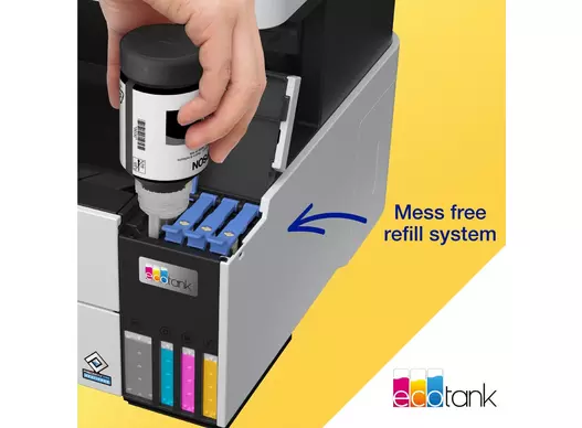 Spill-free key-lock ink refilling system of Epson EcoTank L6460