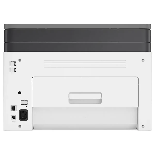 Rear view of HP Color Laser MFP 178nw showing Ethernet, USB 2.0, and power ports