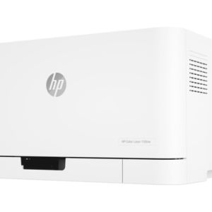 HP Color Laser 150nw printer placed neatly on a modern office workspace desk