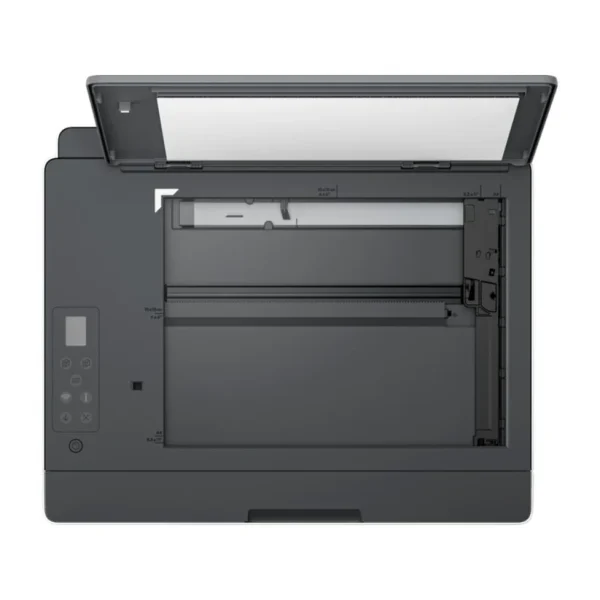 Flatbed glass scanner open on the HP Smart Tank 580 printer