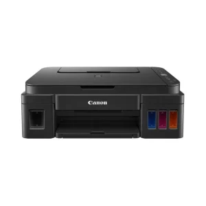 Canon PIXMA G2010 Ink Tank printer front view showing integrated transparent ink tanks