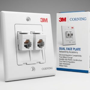 Corning 3M Networking Dual Port Face Plate for Wall Outlet