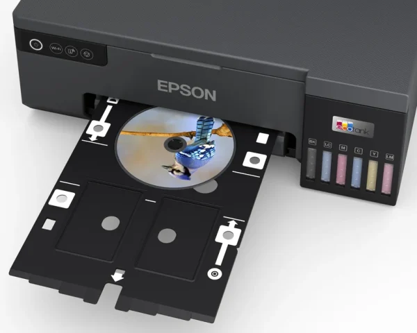 Epson EcoTank L8050 printing on a PVC ID card