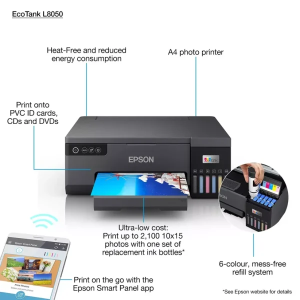Drip-free key-lock ink bottle refilling Epson EcoTank L8050