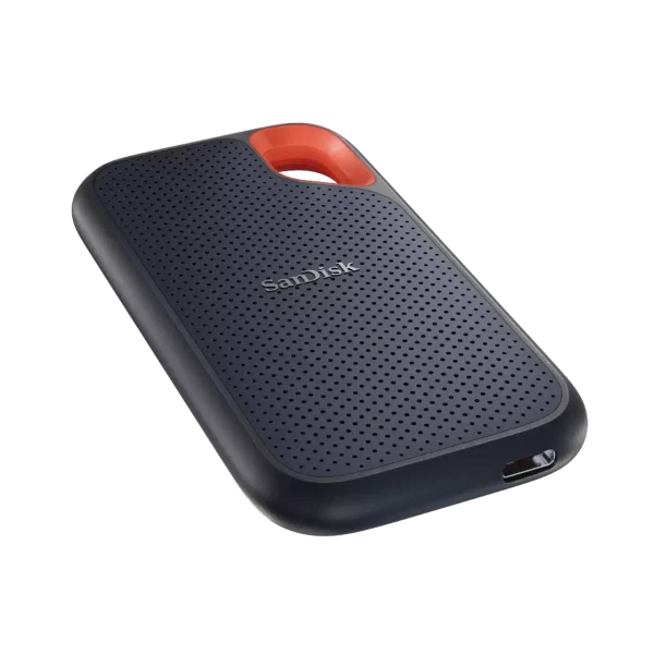 SanDisk Extreme E61 Portable SSD connected to an iPhone 15 Pro via USB-C