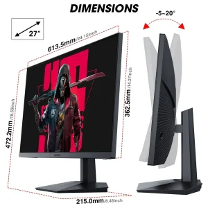 Ergonomic side profile showing tilt adjustment feature on KOORUI GN06 stand