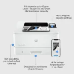 HP LaserJet Pro M4003DN monochrome printer front perspective view
