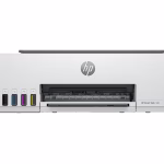 HP Smart Tank 580 All-in-One Wireless Printer front view with ink levels visible