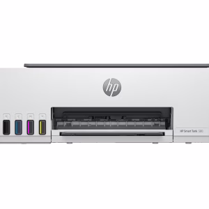 HP Smart Tank 580 All-in-One Wireless Printer front view with ink levels visible