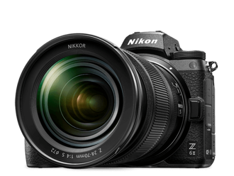Front view of Nikon Z 6II mirrorless camera body showing Z mount.