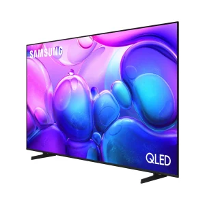 Samsung Q6F QLED screen displaying Tizen OS menu and SmartThings dashboard