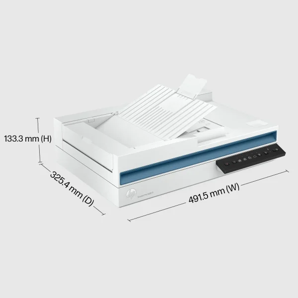 HP ScanJet Pro 2600f1 open flatbed glass for scanning IDs and books