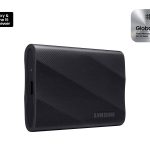 Samsung T9 1TB Portable SSD in black rubberized finish