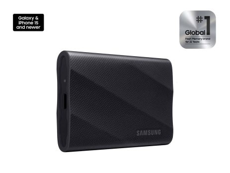 Samsung T9 1TB Portable SSD in black rubberized finish