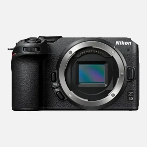 Nikon Z30 held in hand showing lightweight grip design for handheld video