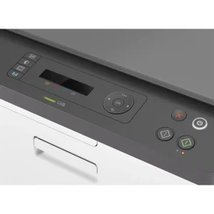 Smartphone connecting wirelessly to HP Color Laser MFP 178nw control panel
