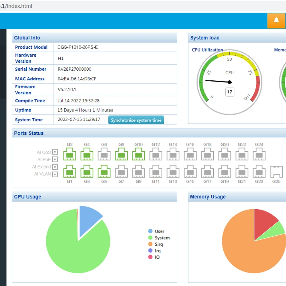 D-Link DGS-F1210-26PS managed features