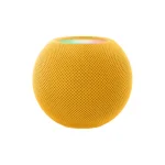 Front view of Apple HomePod Mini compact smart speaker showcasing acoustic mesh cover