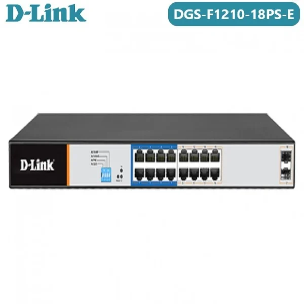 D-Link DGS-F1210-18 PSE 18-Port Gigabit PoE+ Smart Managed Switch – gallery view