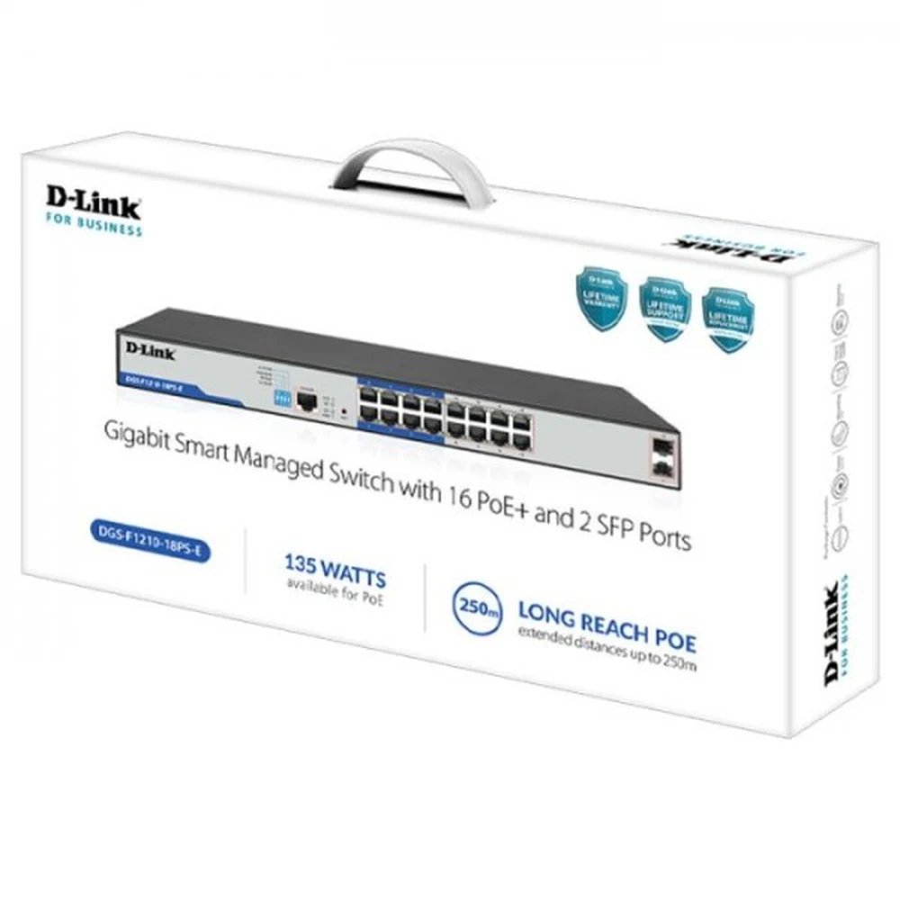 D-Link DGS-F1210-18 PSE 18-Port Gigabit PoE+ Smart Managed Switch - product view