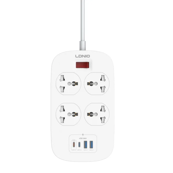 LDNIO SC4407C 45W 4-Port Power Strip (EU Plug, New Edition)