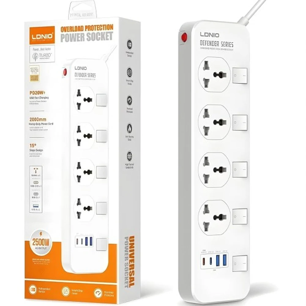 LDNIO SC4408C PD20W (2C+2U) 4-Port Power Socket (Upgraded Edition) - product view
