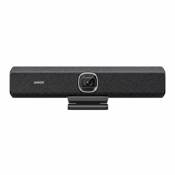 Anker PowerConf B500 All-in-One Front View Front view of Anker PowerConf B500 Videobar Webcam showing 120-degree lens and speaker grille