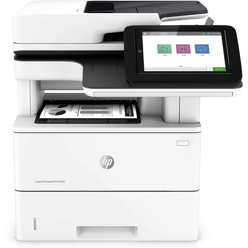 HP LaserJet Managed MFP E52645 touchscreen control panel