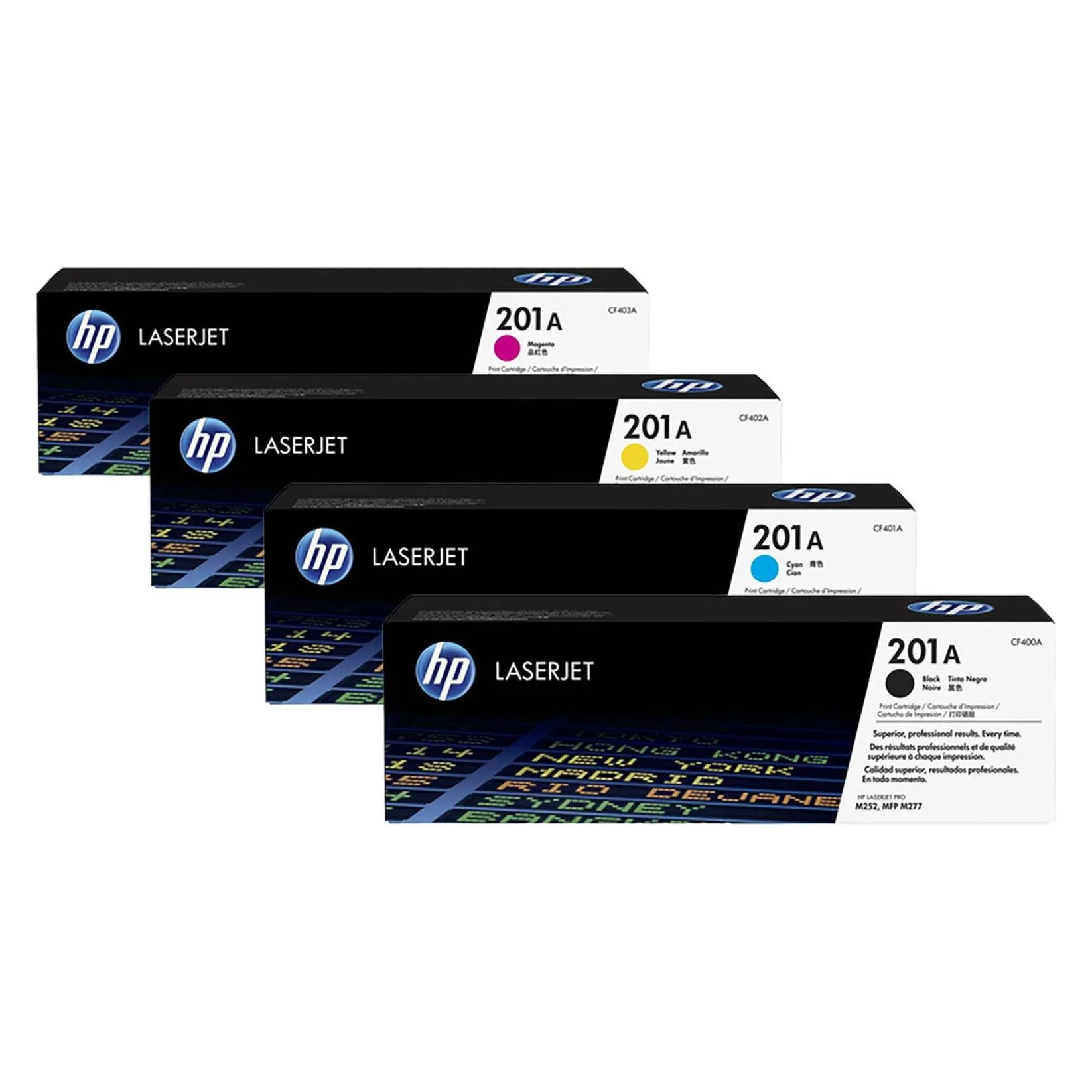 HP 201A Original LaserJet Toner Cartridge Set – 4-Color CMYK Pack